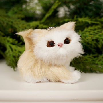 Miniature Furry Cat Christmas Ornament