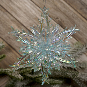 Ice Blue Snowflake Christmas Ornament