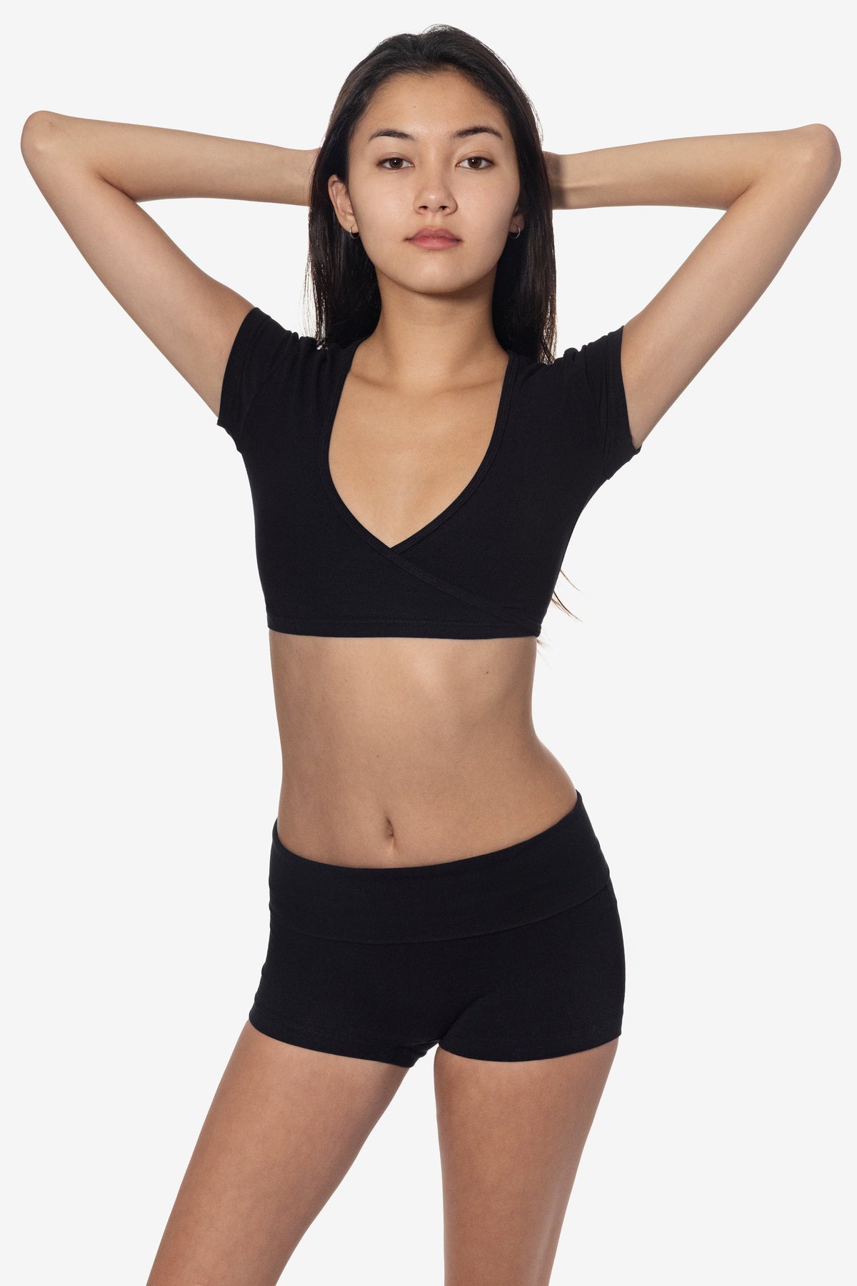 83277GD - Garment Dye Cotton Spandex Cap Sleeve Wrap Top