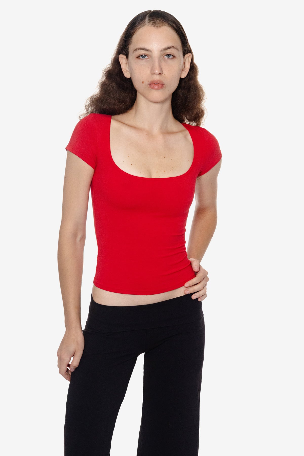 8355GD - Garment Dye Cotton Spandex Squareneck Top