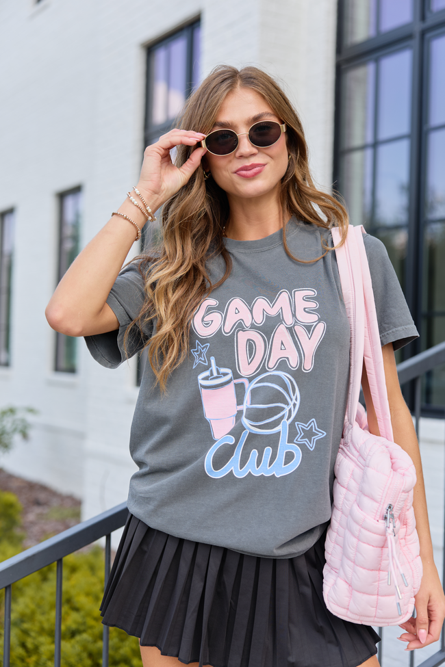 Game Day Basketball Club Dark Grey Comfort Colors Graphic Tee
