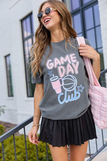 Game Day Basketball Club Dark Grey Comfort Colors Graphic Tee