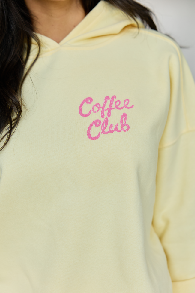 Coffee Club Yellow Graphic Hoodie