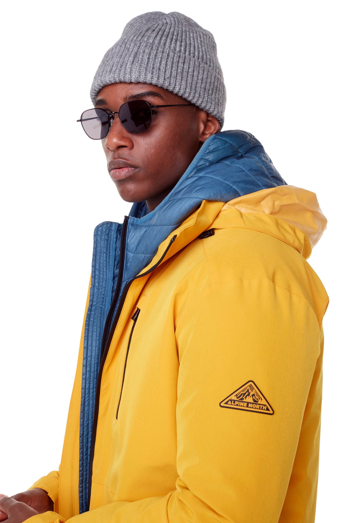 CARMACKS | MEN'S (RECYCLED) MIDWEIGHT RAIN SHELL JACKET, MUSTARD