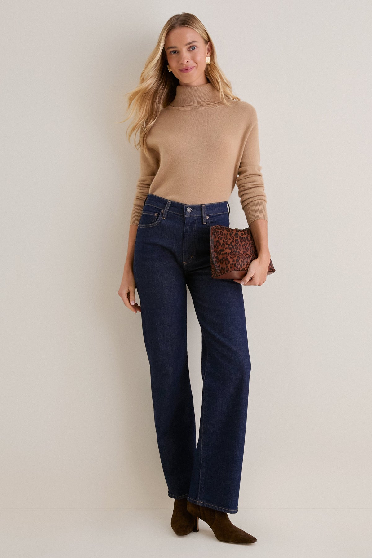 Camel Cashmere Evelyn Turtleneck
