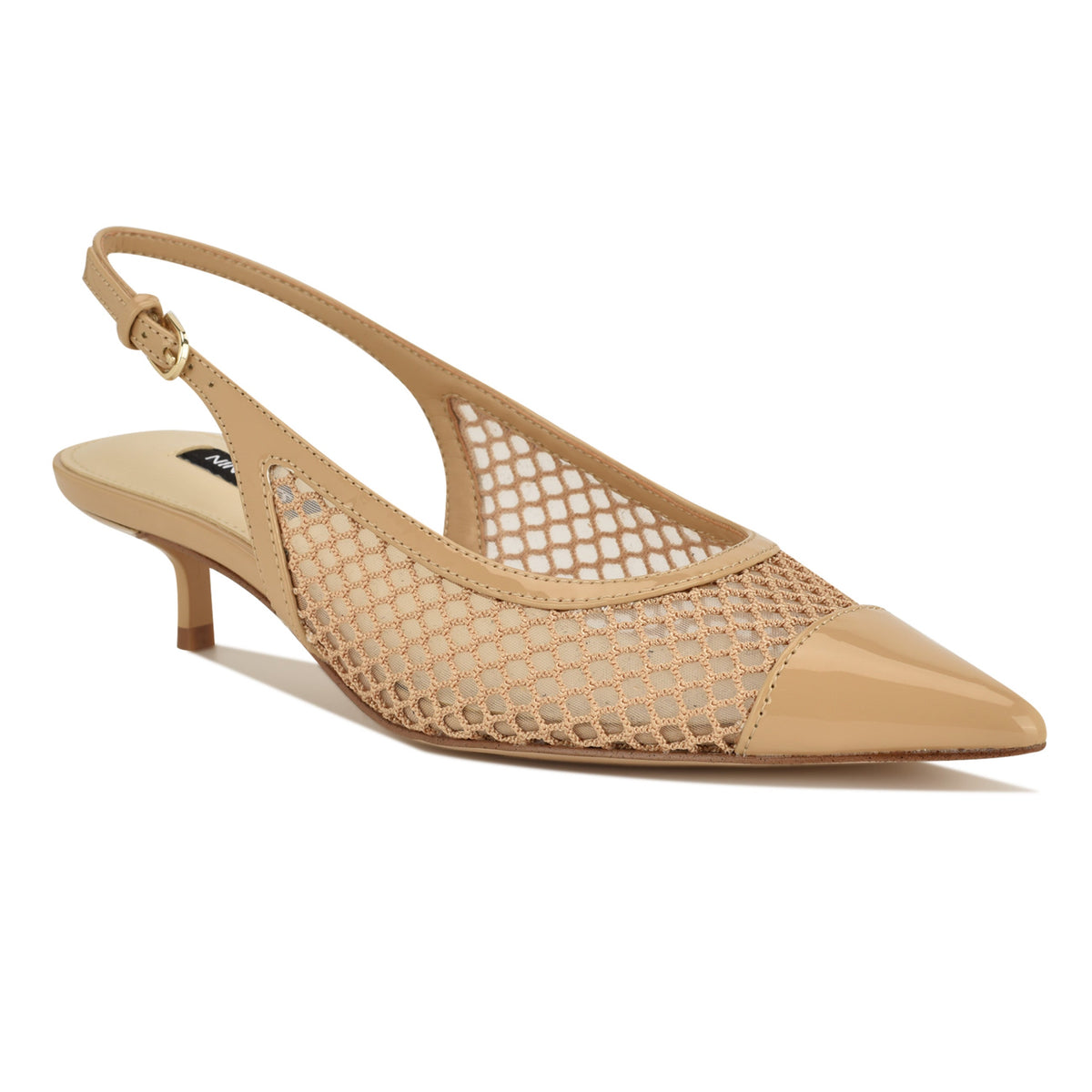 Eraya Mesh Kitten Heel Slingback Pumps