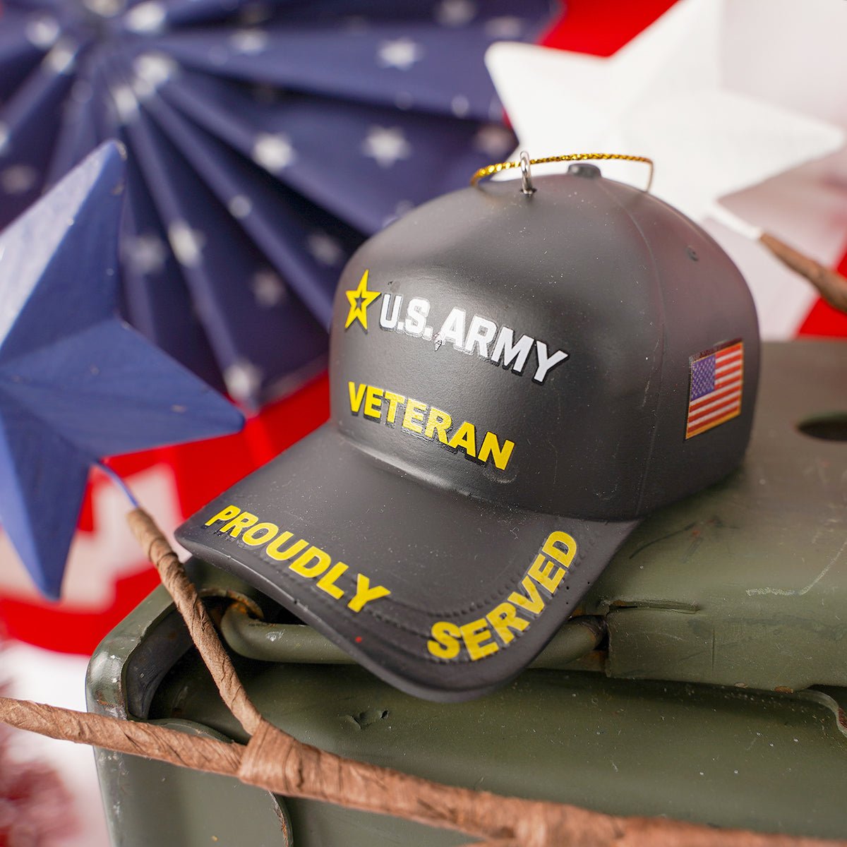 US Army Veteran Cap Ornament