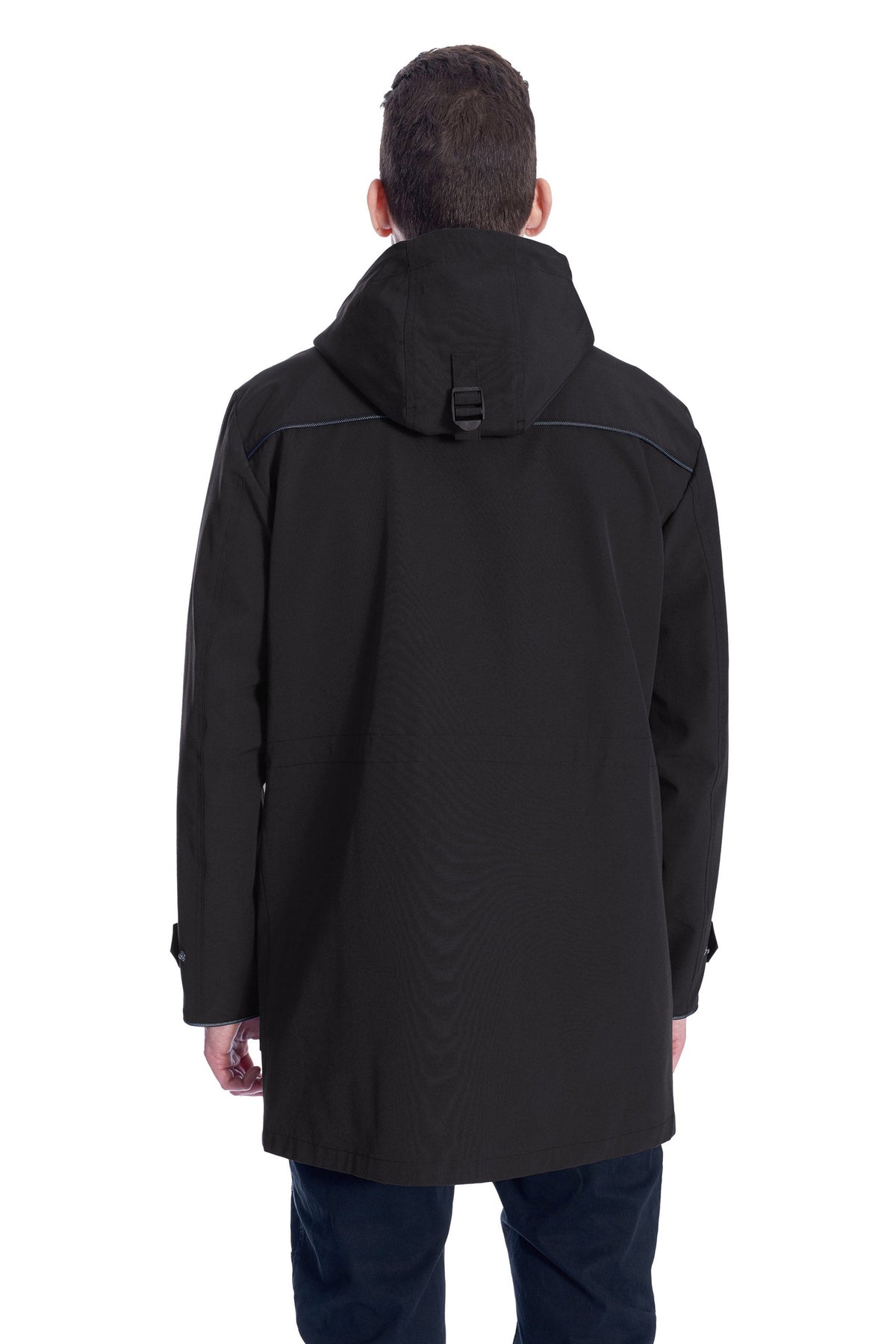 BANKS | MEN'S DRAWSTRING RAINCOAT, BLACK