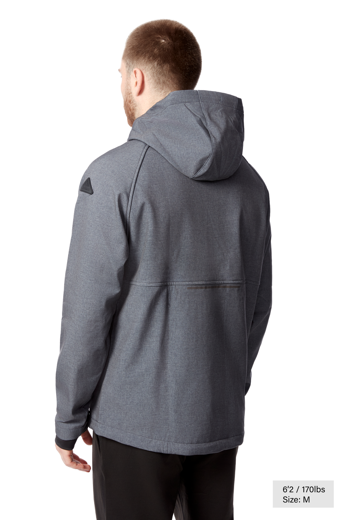 VARGAS | MEN'S WATER-REPELLENT HOODED PULLOVER SOFTSHELL, DARK GREY