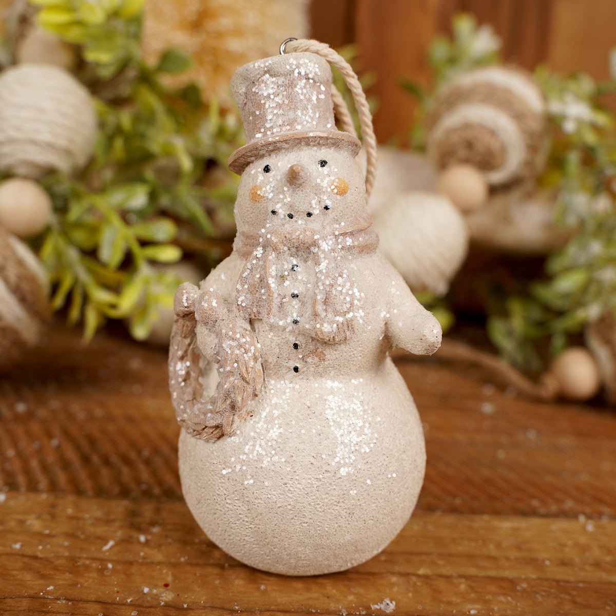 4Inch Natural Snowman Ornament