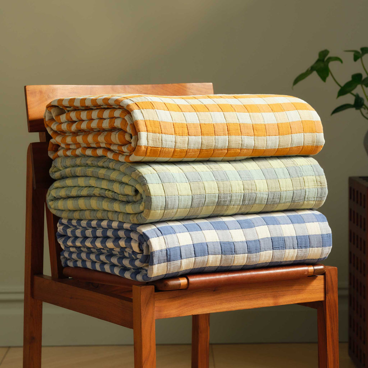 Breezeweave Cotton Gingham Bed Blanket - Last Call