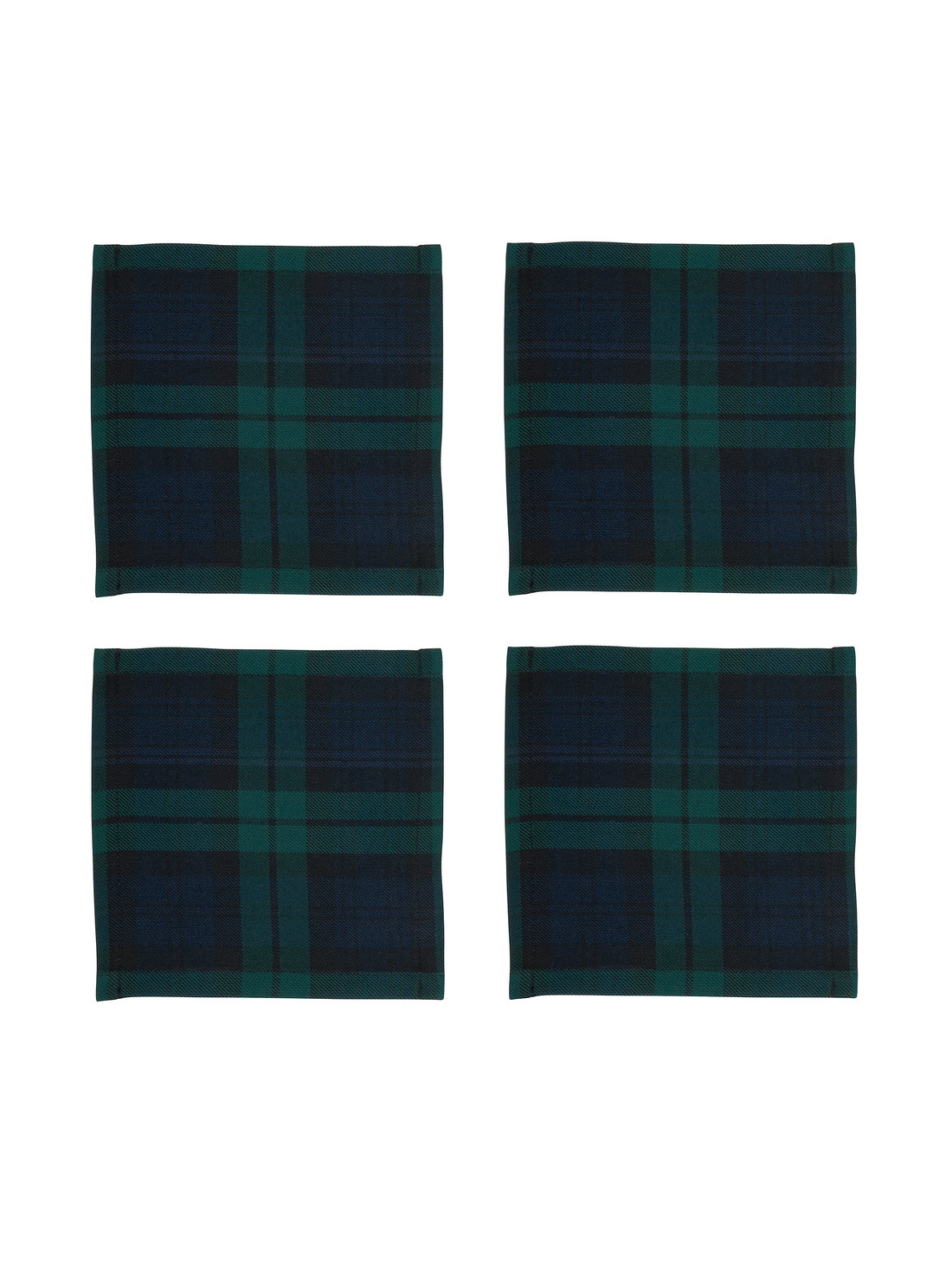 Black Watch Tartan Linen Cocktail Napkins