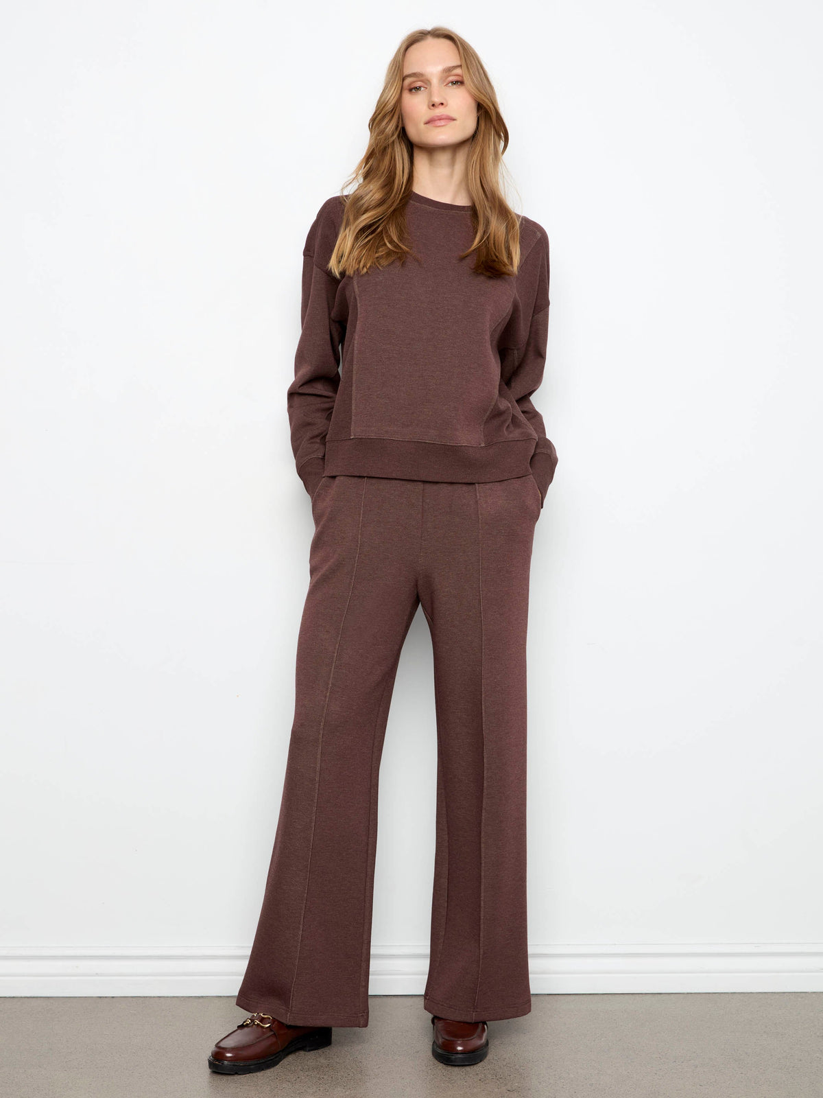 Soft Scuba Crew Neck Sweatshirt - Heather Espresso