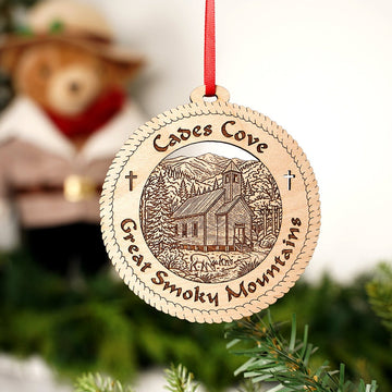 Cades Cove Church Smoky Mountains Ornament