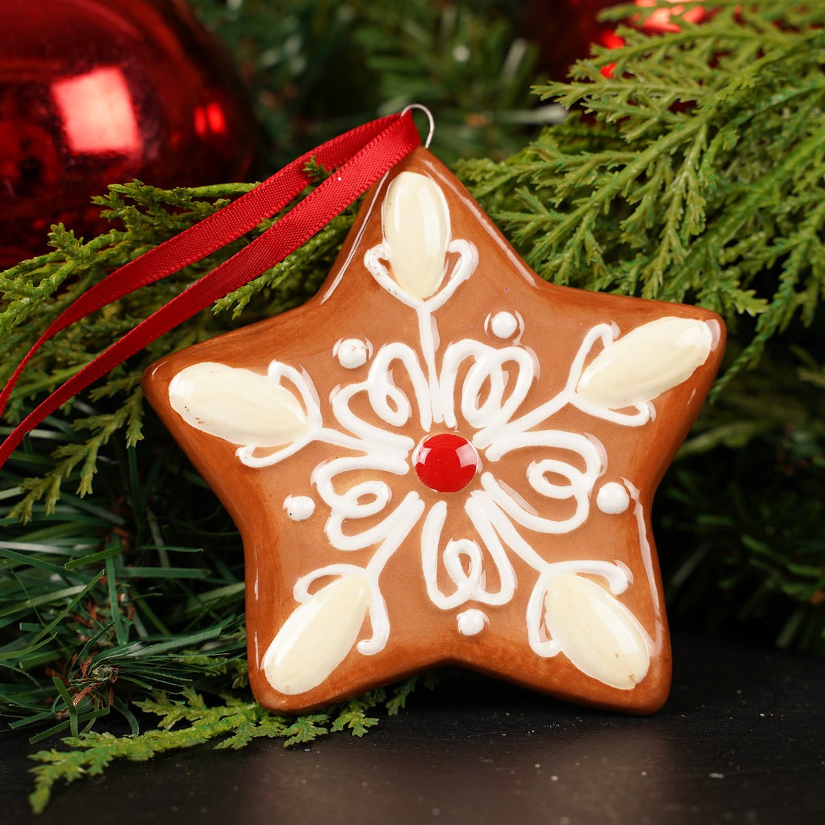 Gingerbread Cookie Star Christmas Ornament