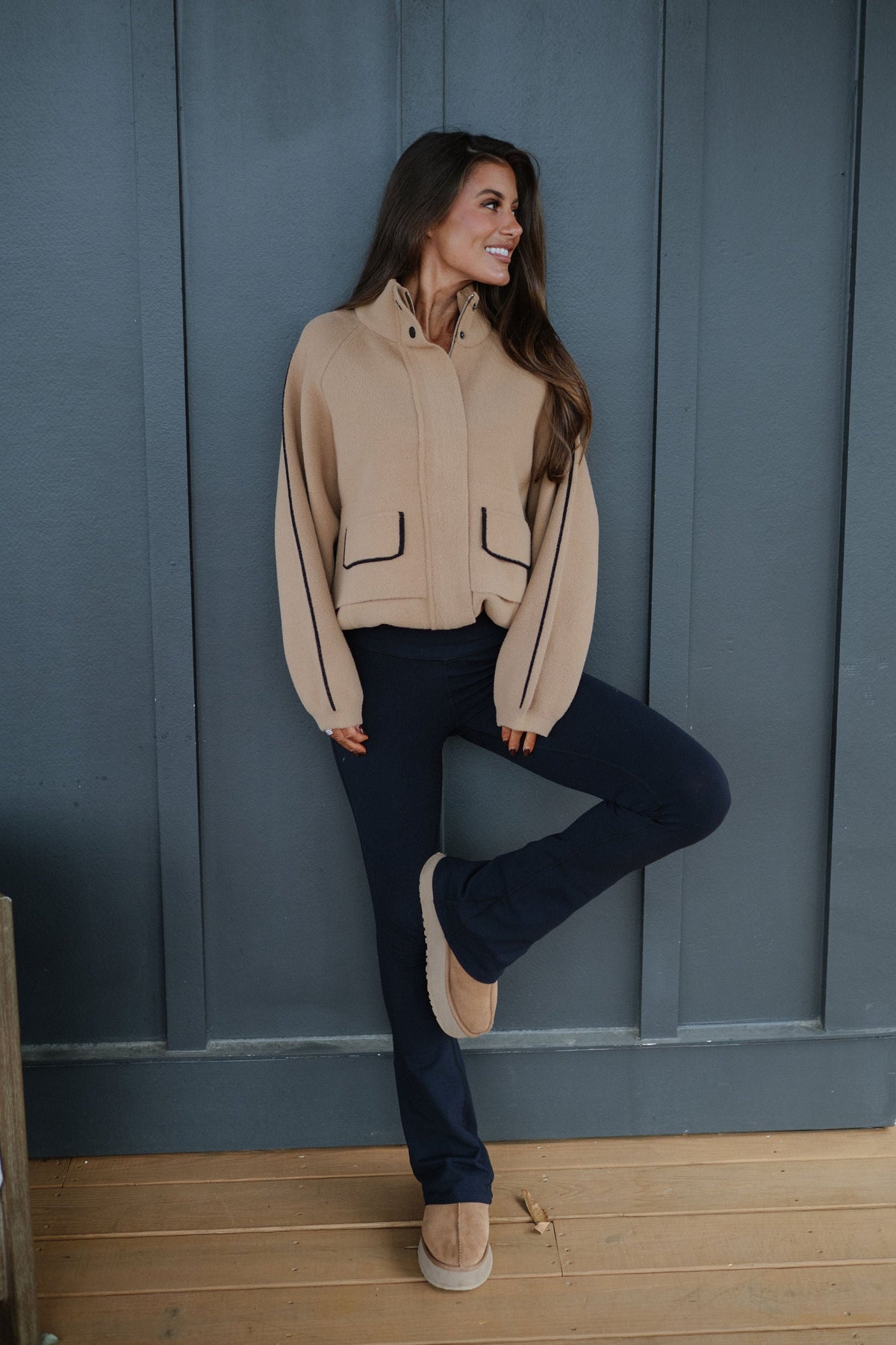 Noah Sweater Jacket-Mocha