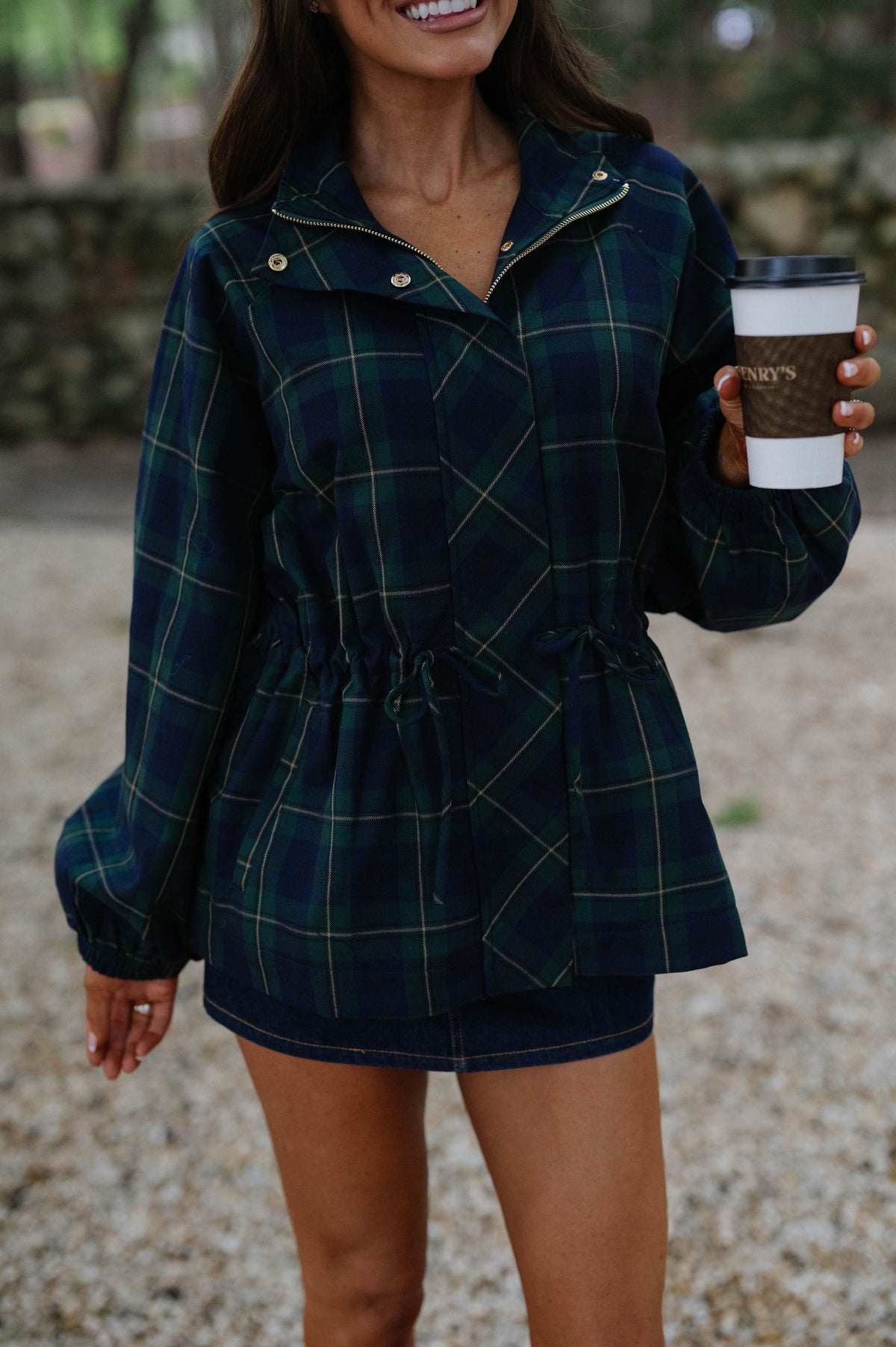 Bea Plaid Jacket-Green