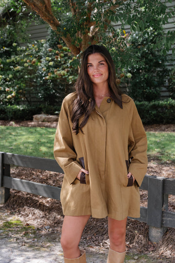 Faye A-Line Coat-Camel/Brown