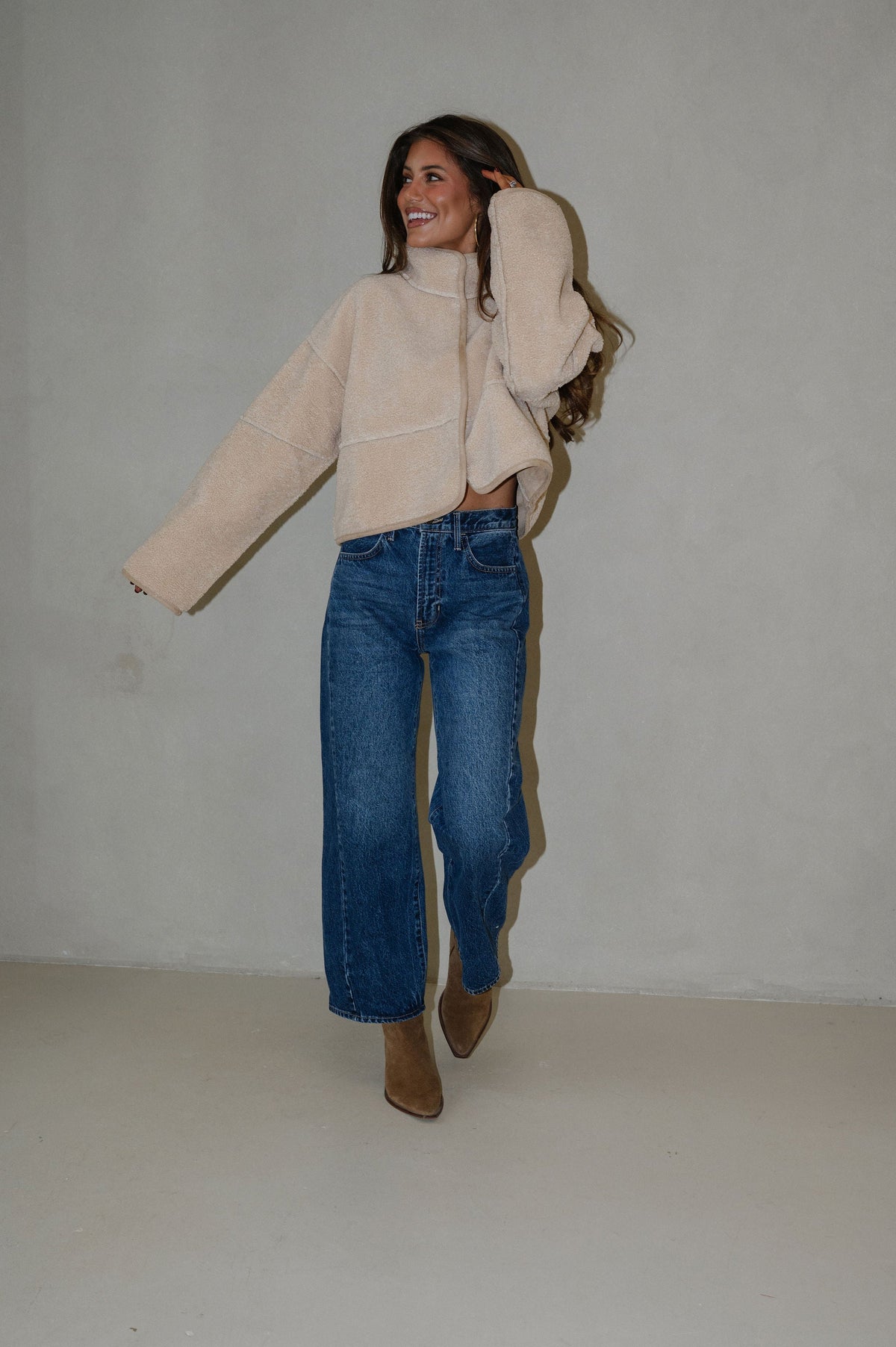 Alpine Bomber Jacket-Beige