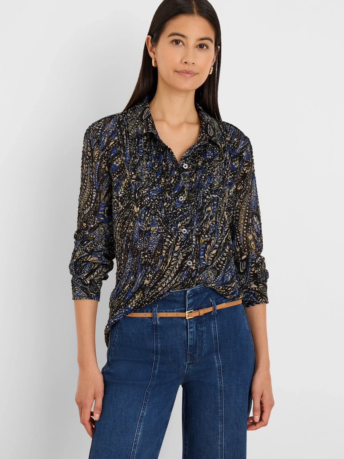 PORTOBELLO PAISLEY CHIFFON SHIRT