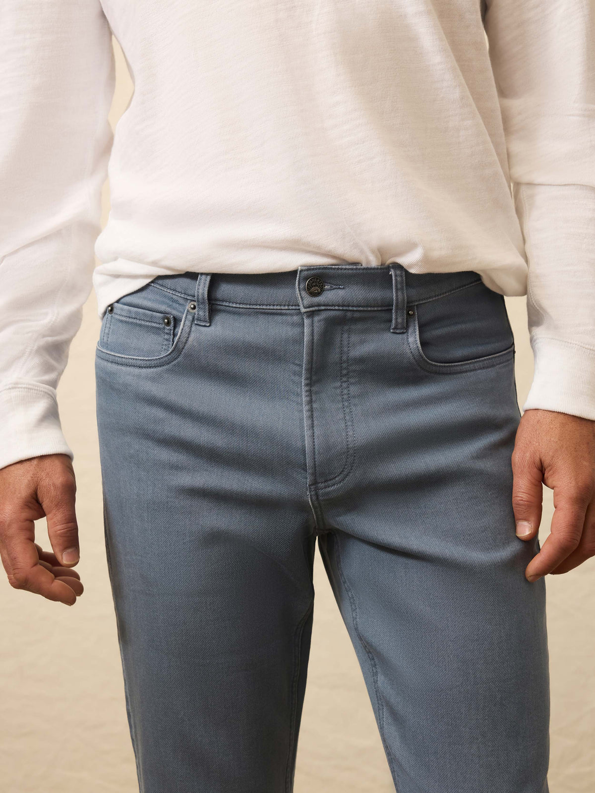 Stretch Terry 5-Pocket Pant - Rocky Blue
