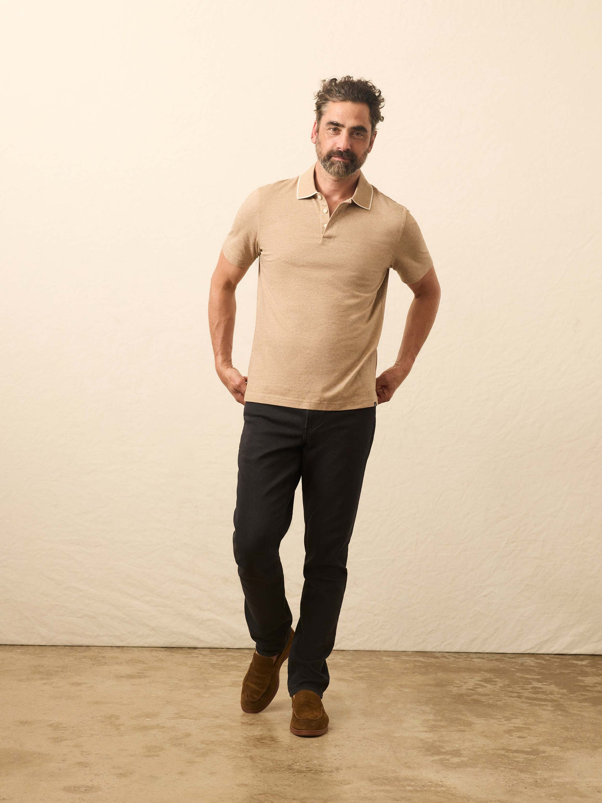 Short-Sleeve Movement Pique Polo - Driftwood Island Heather