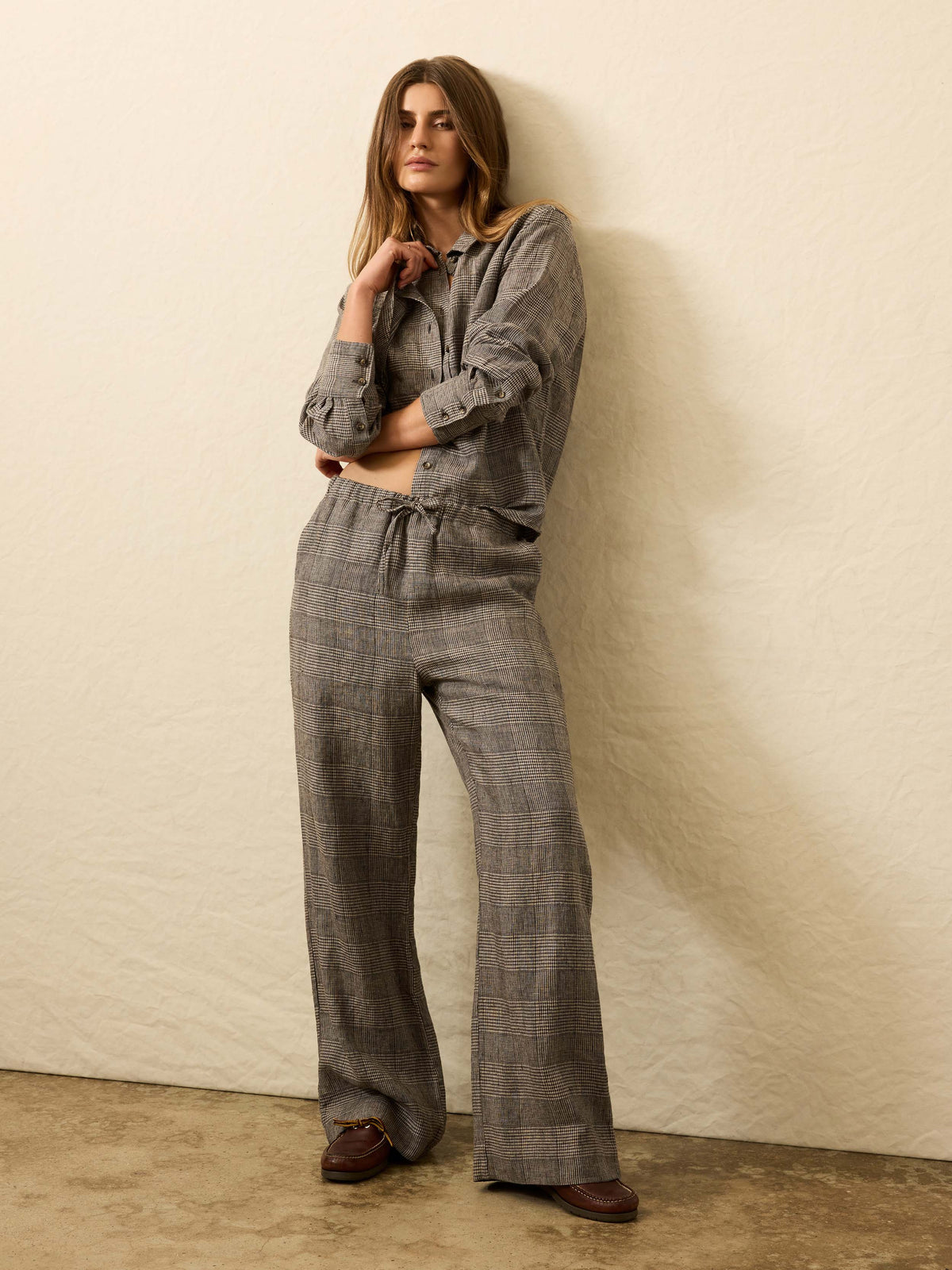 Laidback Linen Pant - Overlook Plaid