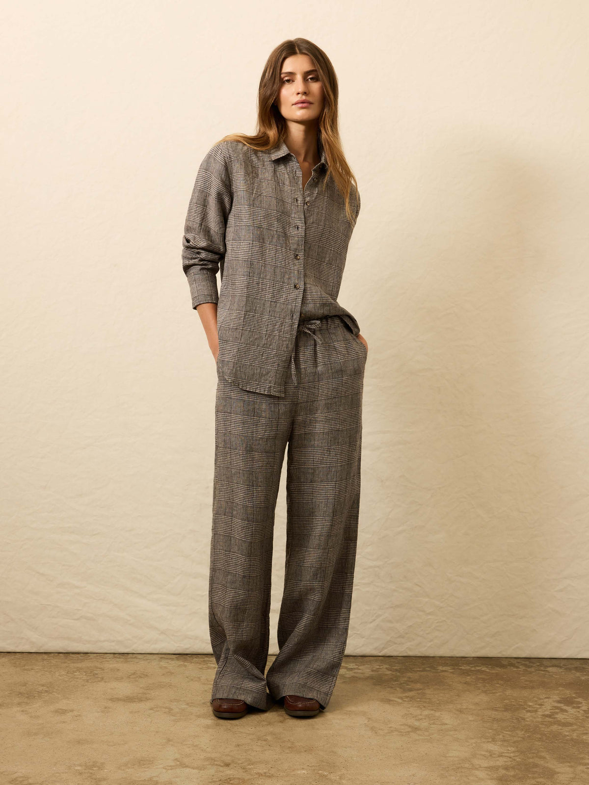 Laidback Linen Pant - Overlook Plaid