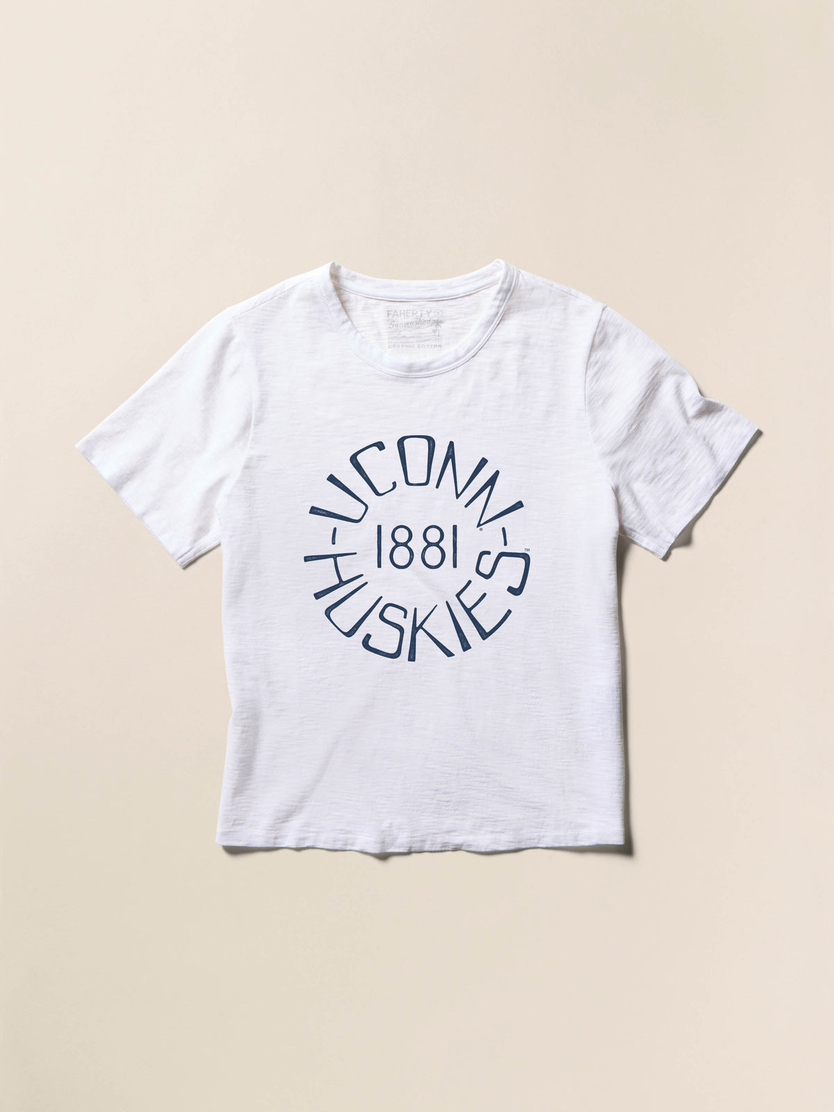 University of Connecticut Sunwashed Regenerative Tee - White