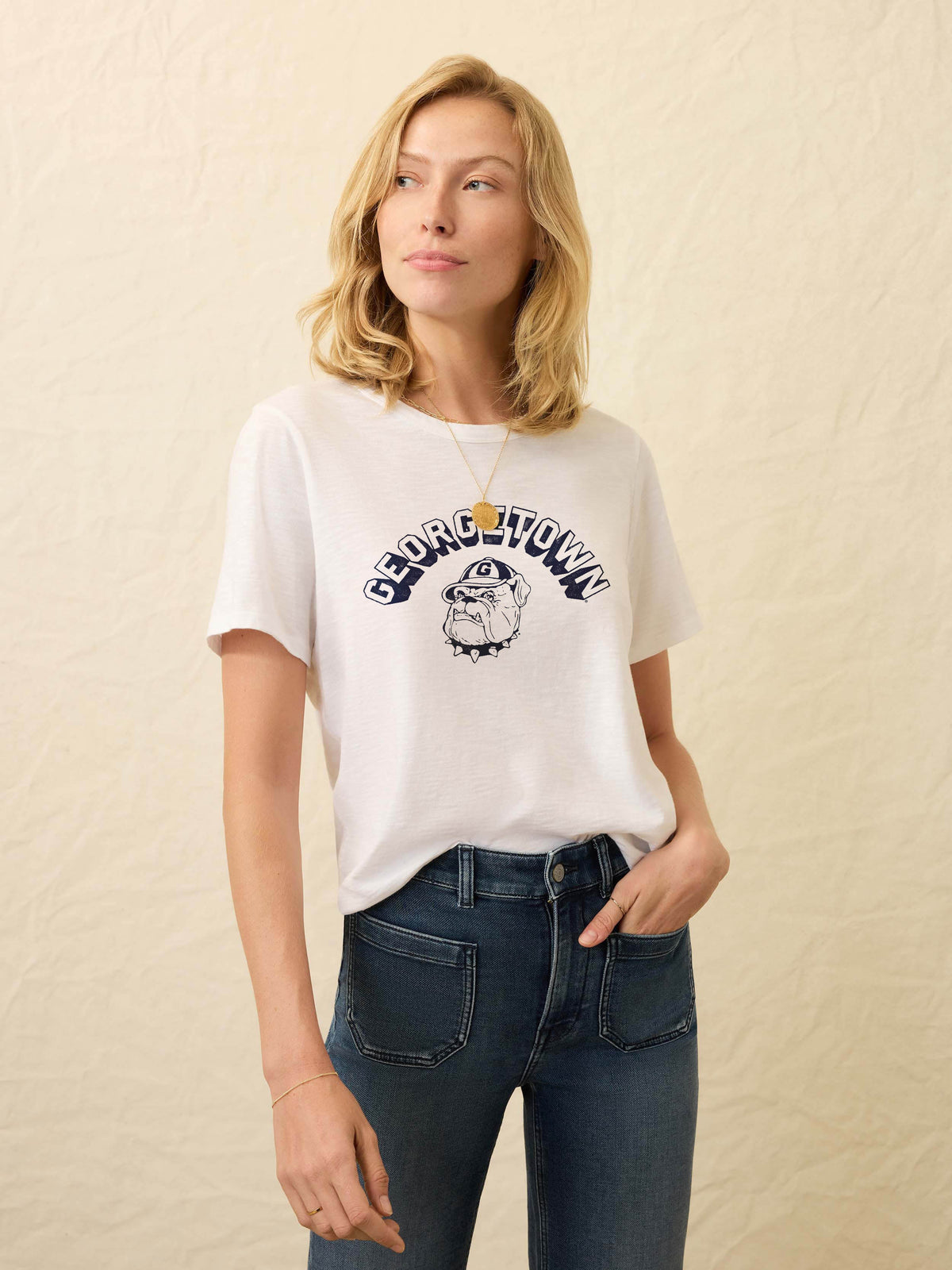 Georgetown Sunwashed Regenerative Tee - White