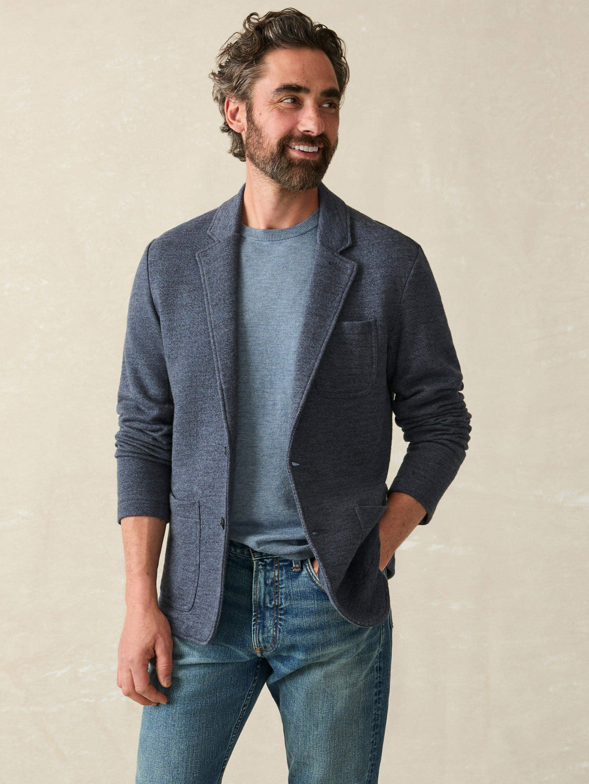 Inlet Knit Blazer (Tall) - Deep Navy Melange