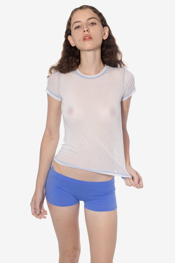 FF2001-BRN - Fitted Poly-Cotton Short Sleeve Burnout T-Shirt