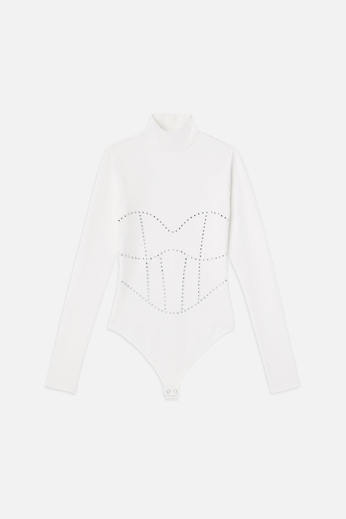 DOLLY CRYSTAL CORSET BODYSUIT | WHITE001