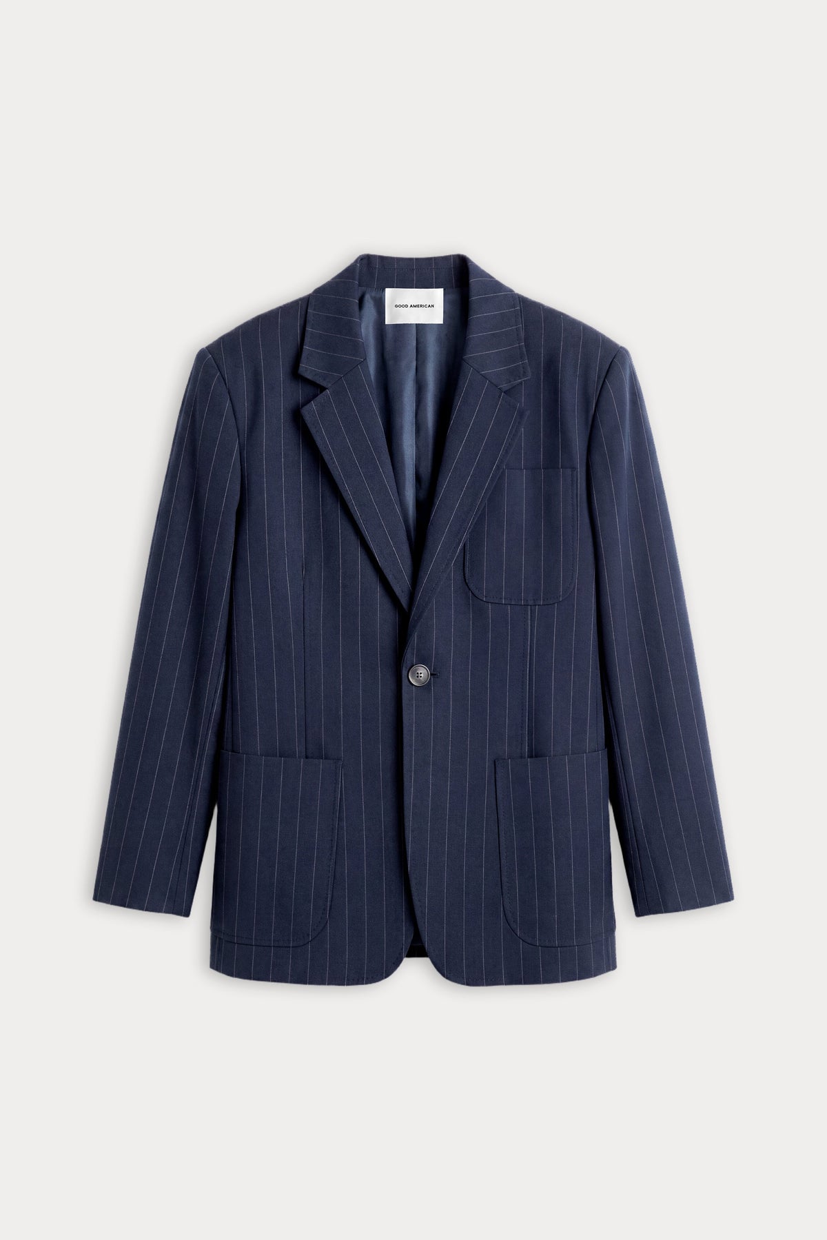 THE OVERSIZED BLAZER | NAVY PINSTRIPE