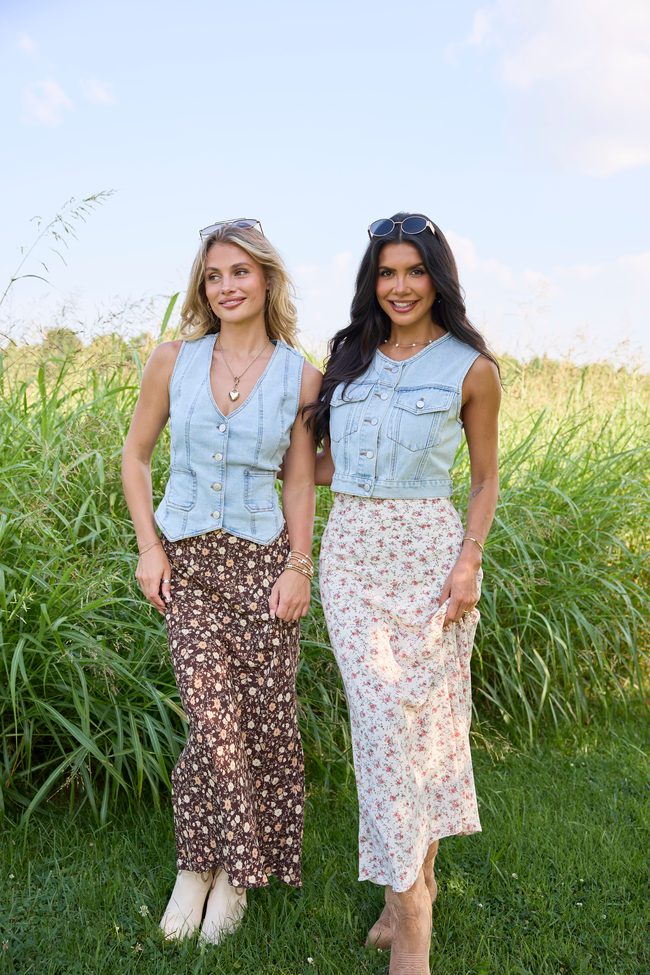 Holland Ivory Floral Maxi Skirt