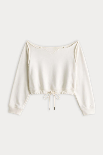 THE FRENCH TERRY TIE SWEATSHIRT | CHALK