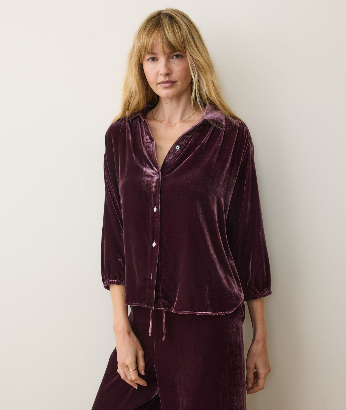 Bella Velvet Button Down