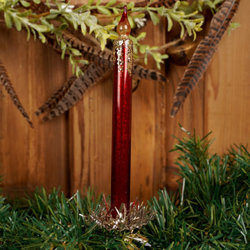 Red Gold Candle Clip Christmas Ornament