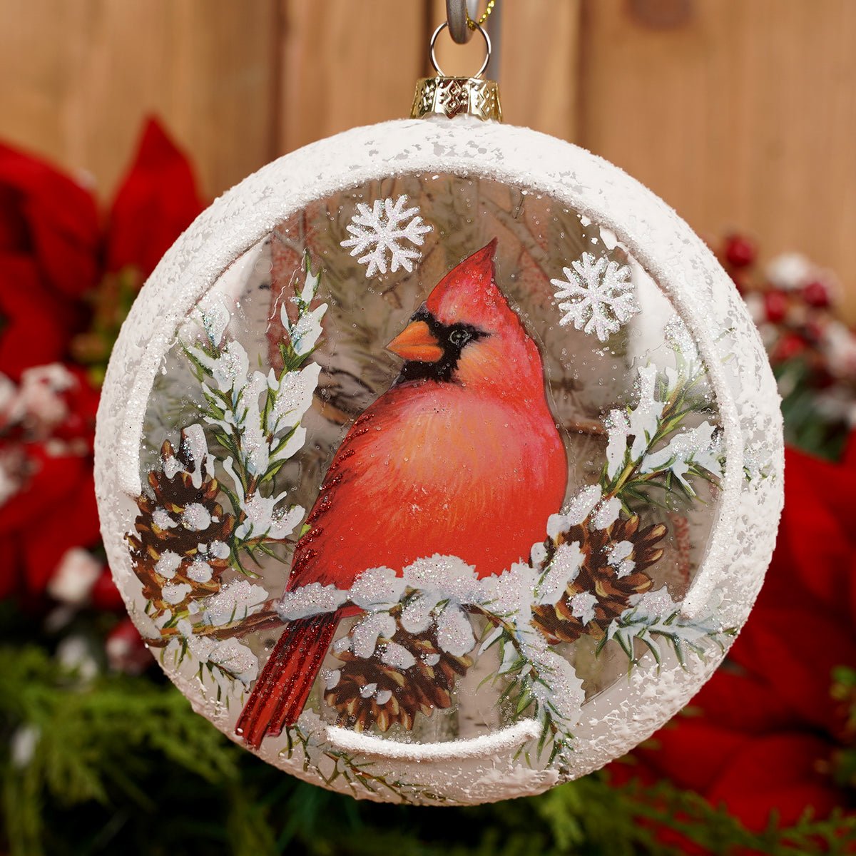120MM Glass Cardinal Disc Ornament