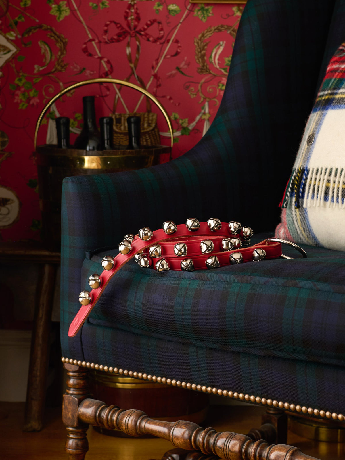 Heirloom Sleigh Bells with Red Leather Straps