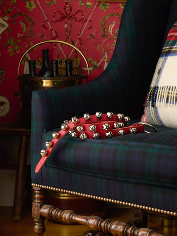 Heirloom Sleigh Bells with Red Leather Straps