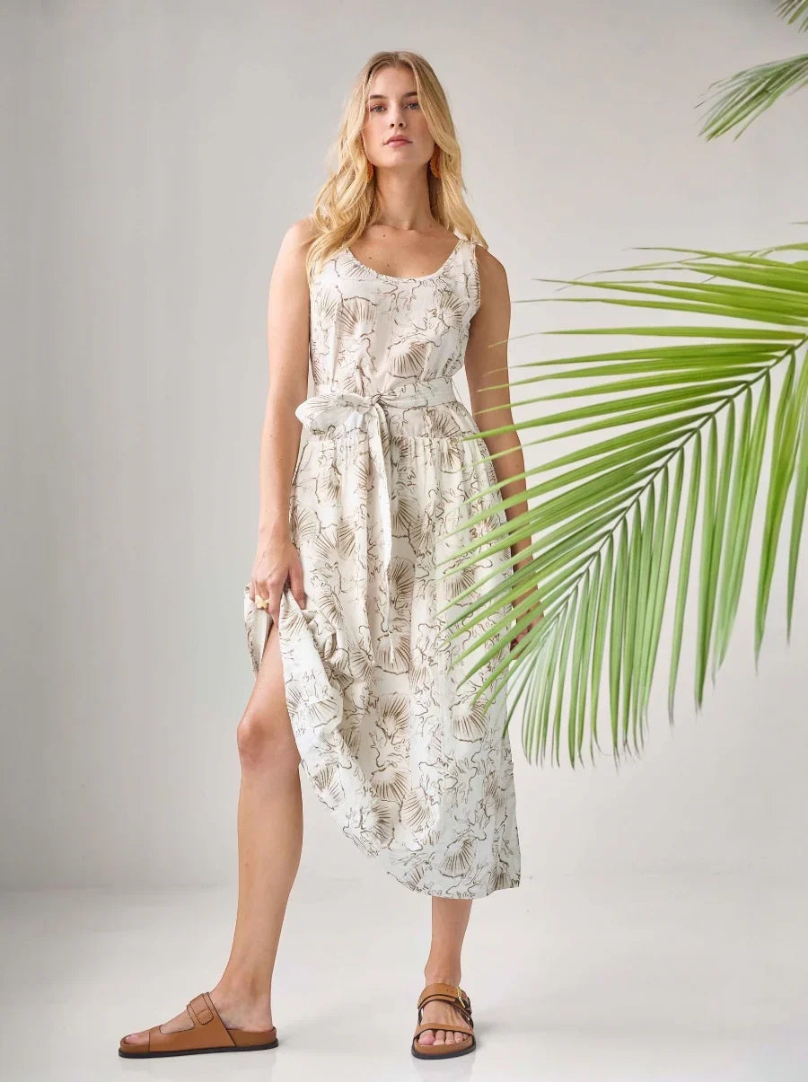 POPLIN MAXI YOKE DRESS