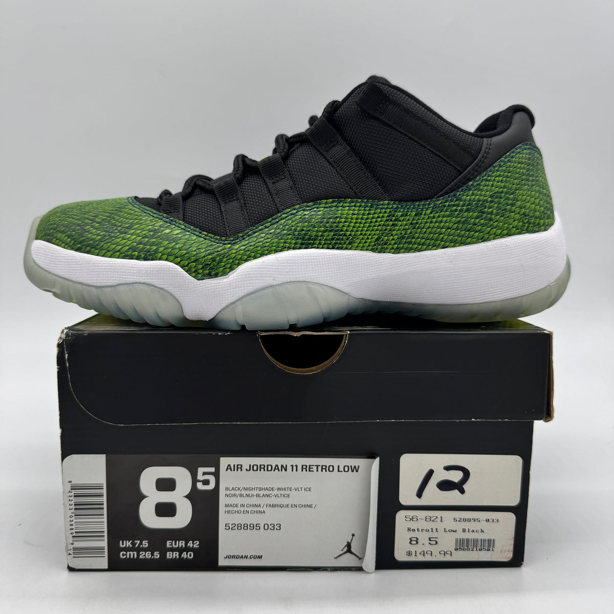Jordan 11 Low Green Snakeskin