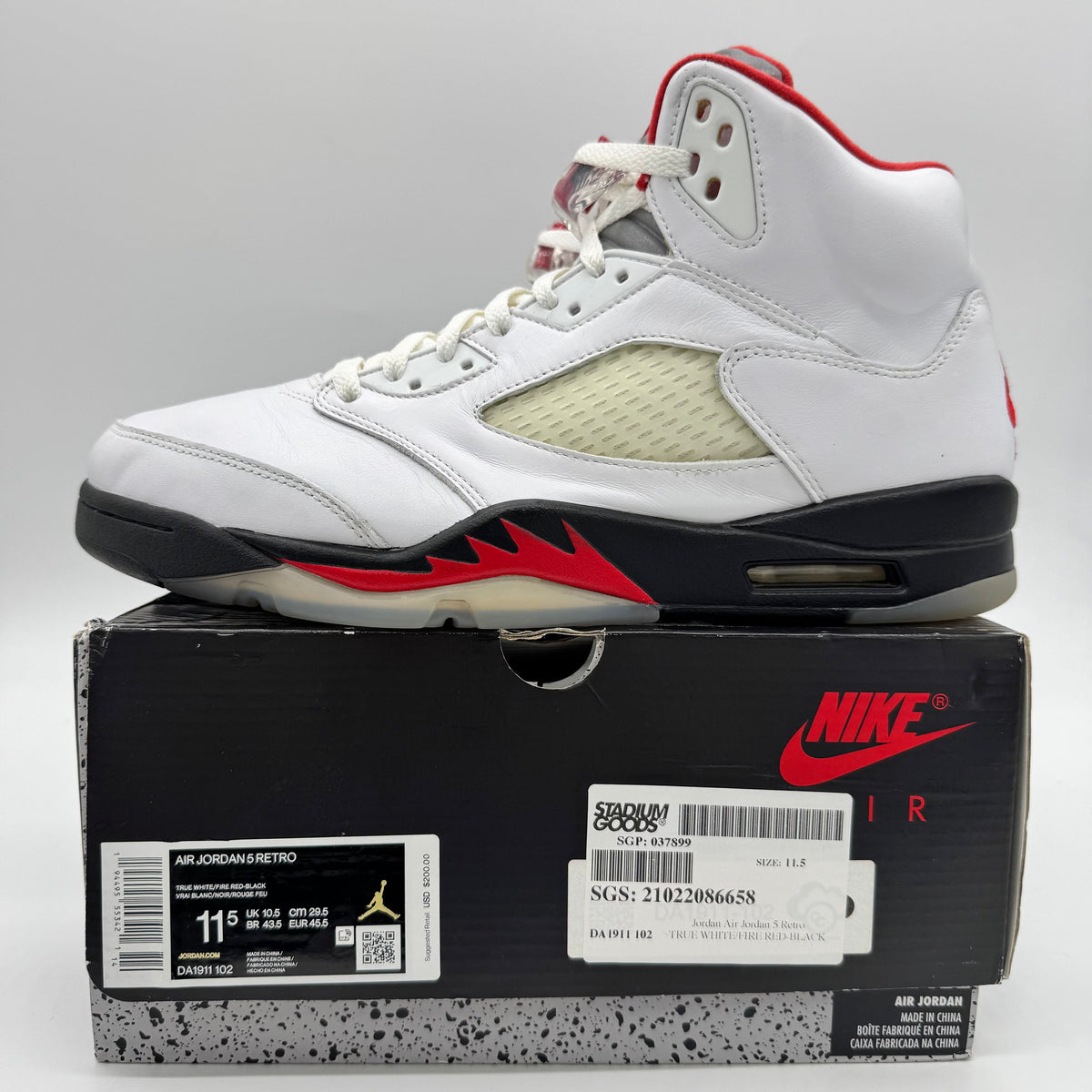 Jordan 5 Fire Red Silver Tongue (2020)