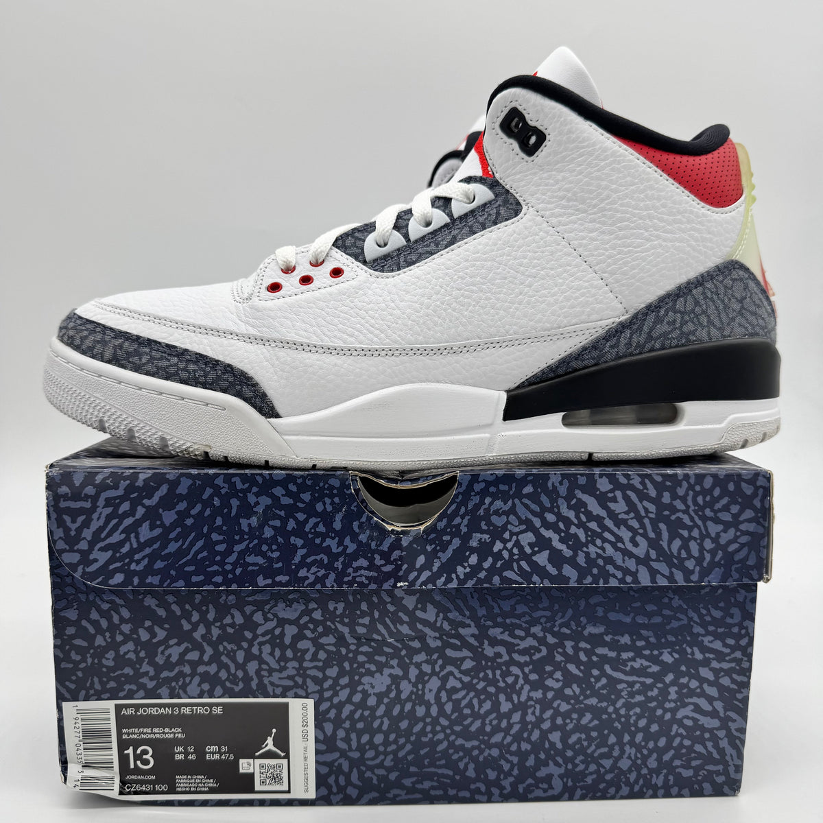 Jordan 3 SE Fire Red Denim (2020)
