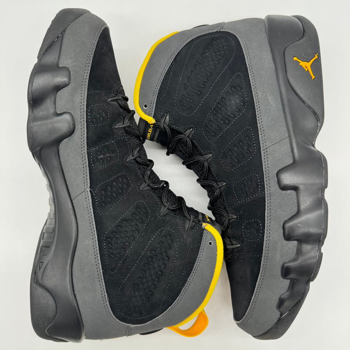 Jordan 9 Dark Charcoal University Gold