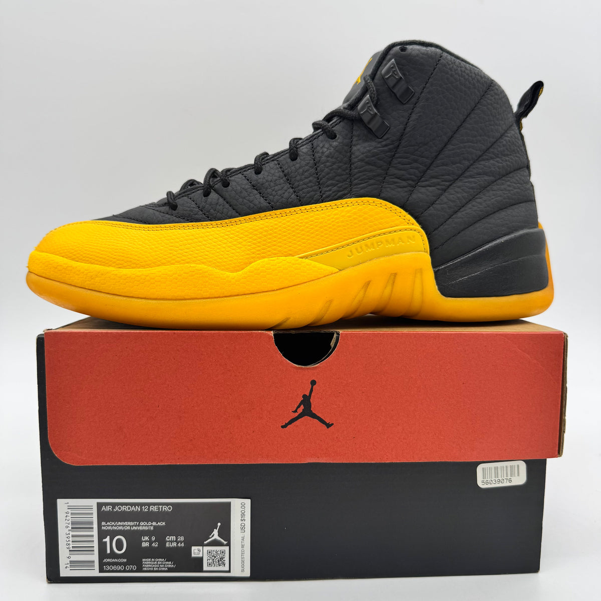 Jordan 12 Black University Gold