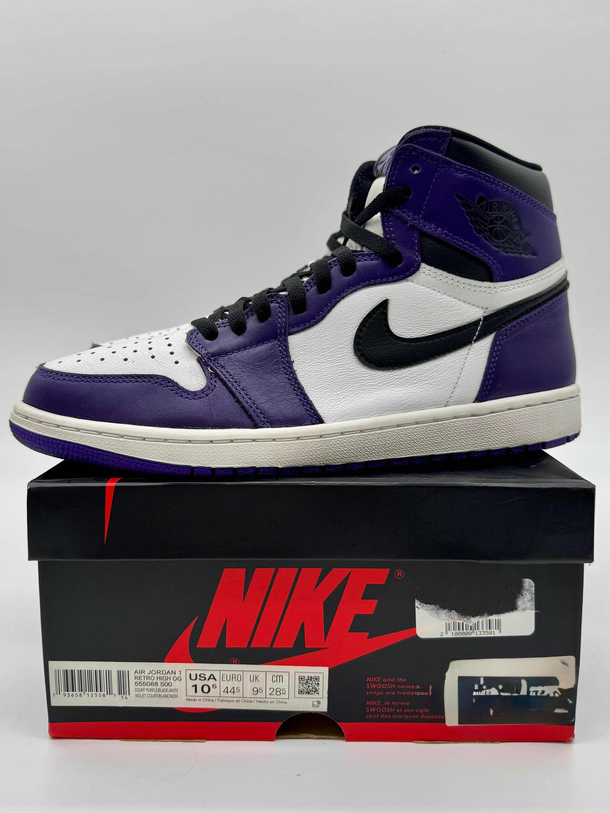 Jordan 1 High Court Purple White