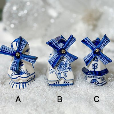 Delft Blue Windmill Ornaments