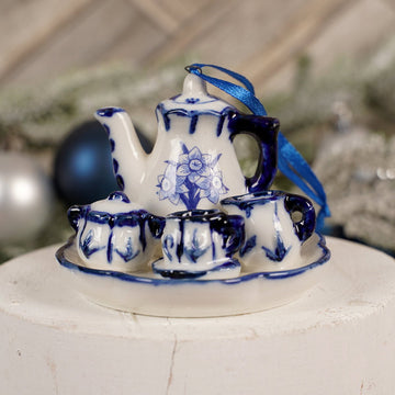 Delft Blue And White Afternoon Tea Ornament